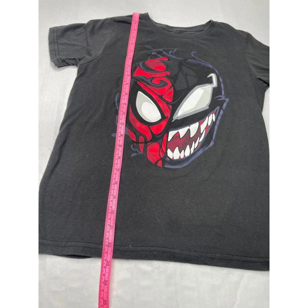 Marvel Spider-Man Venom Split Face Graphic T-Shirt Black Boys‎ Large LG
